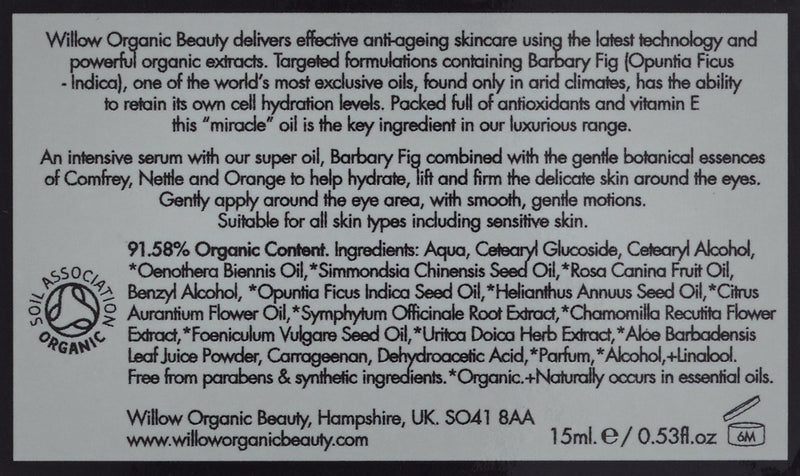 Willow Organic Beauty Barbary Fig Intensive Anti-Ageing Eye Serum 15 ml - NewNest Australia