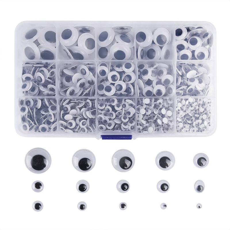 KUUQA 1220 Pieces Self Adhesive Wiggle Googly Eyes (Assorted Sizes) - NewNest Australia