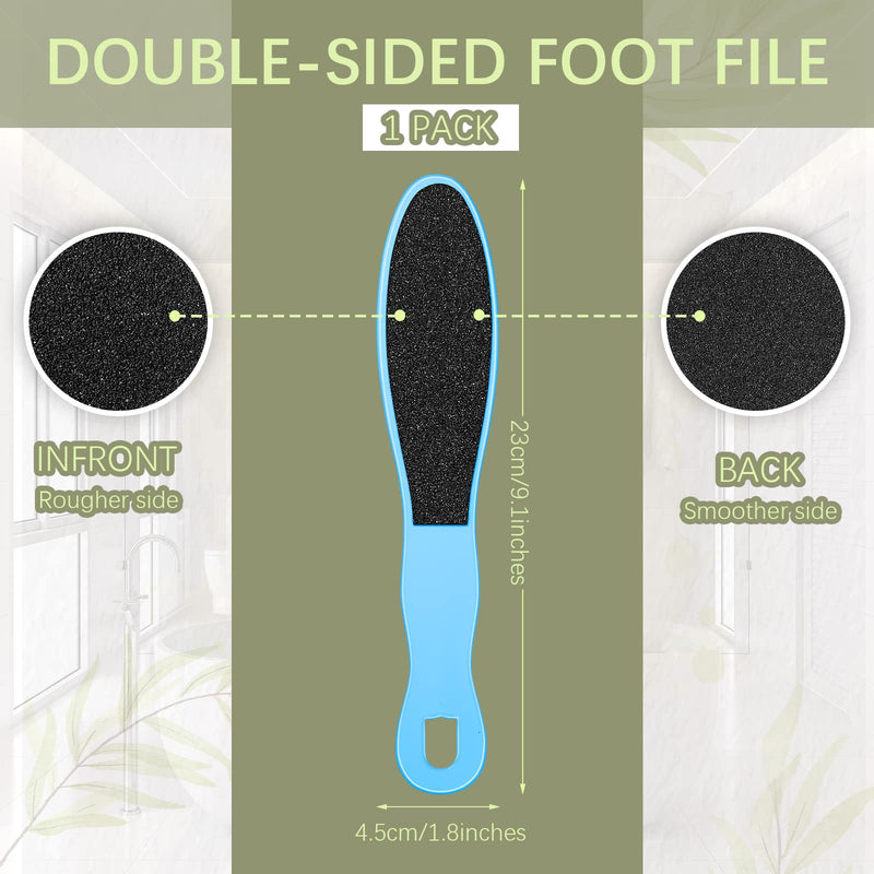 Double Sided Foot File Pedicure Foot Care Repair Tool Reusable Foot Scraper Hard Skin Remover Calluses Dead Skin Remover for Feet Foot Rasp File Foot Scrubber for Peel Wet Dry Cracked Feet Heel (Blue) Blue - NewNest Australia