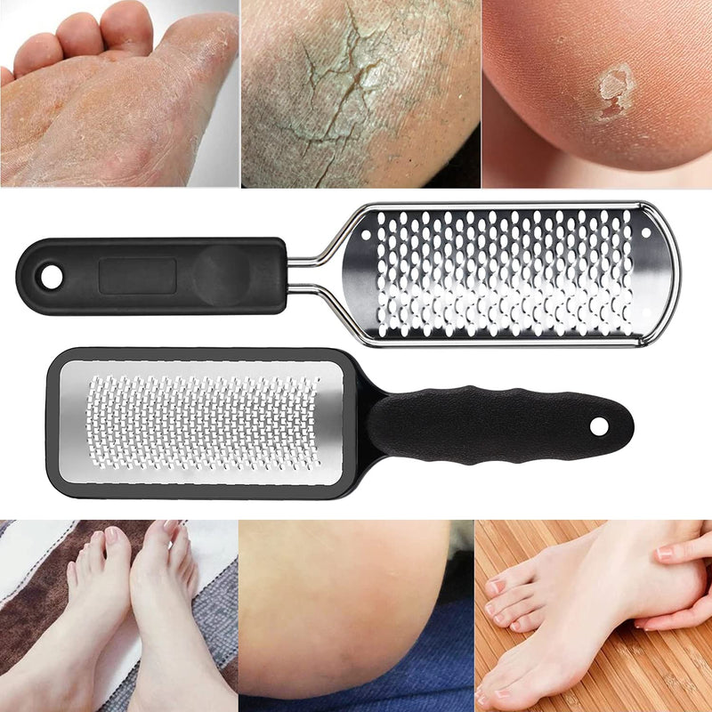 Pedicure Foot File - 2Pcs Stainless Steel Colossal Foot Rasp, Dead Skin Remover for Feet, Professional Pedicure Tools Washable and Reusable - NewNest Australia