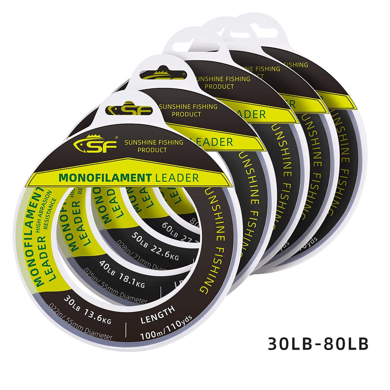 SF Monofilament Leader Line Mono Material Clear Monofilament Fishing Line 100M/110Yds for Saltwater 30LB to 400LB Clear without Spool 150 LB (Packed in Storaged Bag) 1.19mm - NewNest Australia