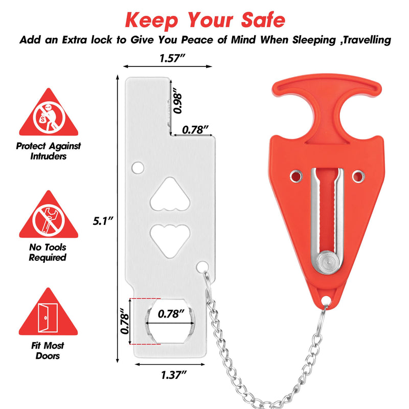 Portable Door Lock Home Security Door Locker Travel Lockdown Locks for Additional Safety and Privacy Perfect for Traveling Hotel Home Apartment College Locker002 - NewNest Australia