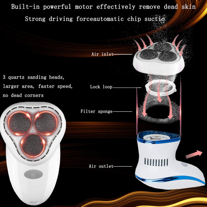 Electric Foot Callus Remover kit-Electric Foot File Pedicure Tools Built-in Vacuum,Electric vacum Foot Grinder,Professional Pedicure Tools Feet Care for Dead, Hard Cracked Dry Skin Blue - NewNest Australia