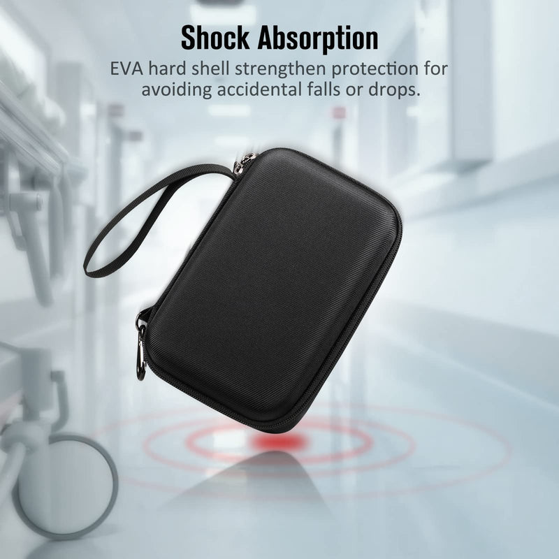 MEDMAX Hard Shell Case for Asthma Inhaler, Protective Portable Shockproof Anti-Scratch Medicine Travel Carrying Case with Clip and Handle Strap Compatible with Chamber Inhaler Spacer Masks, (Black) Black - NewNest Australia