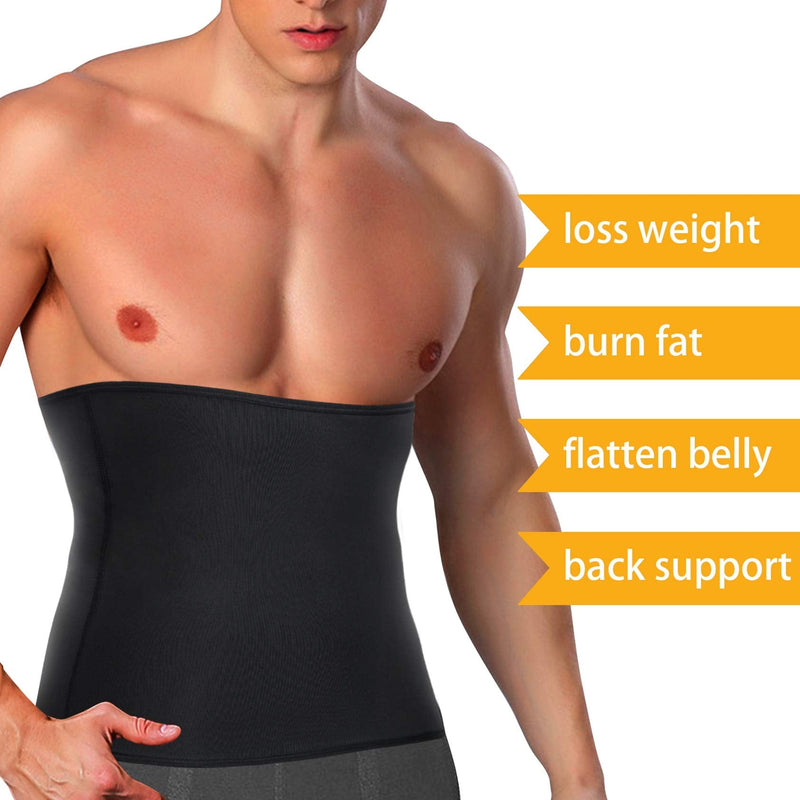LODAY Waist Trimmer for Men Weight Loss,Stomach Trainer Sweat Workout Shaper,Neoprene-Free Slimming Sauna Belt Black Medium - NewNest Australia