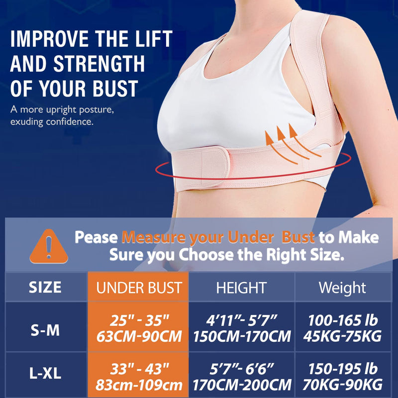 Posture Corrector for Women and Men, Vicorrect Adjustable Upper Back Brace for Clavicle Support and Providing Pain Relief from Neck, Shoulder, and Upper Back S-M (25"-35") Small/Medium - NewNest Australia