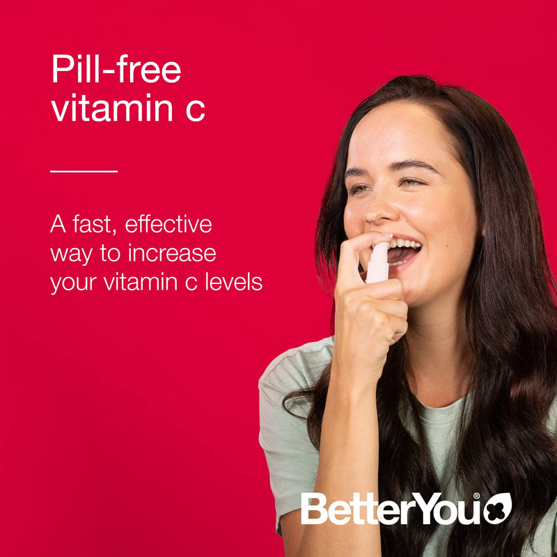 BetterYou Vitamin C Daily Oral Spray | Selenium, Vitamin B2 and Green Tea Extract | 100mg per daily serving | Natural Cherry and Blueberry Flavour | 25ml - NewNest Australia