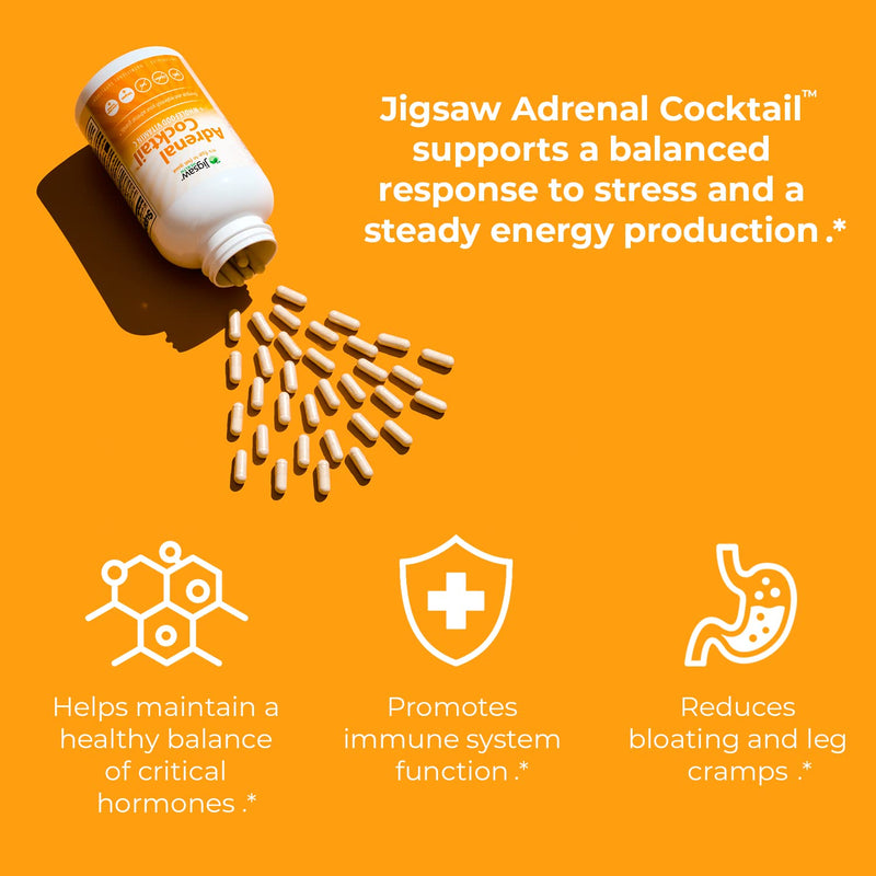 Jigsaw Health Adrenal Cocktail with Whole-Food Vitamin C, 360 Capsules - NewNest Australia