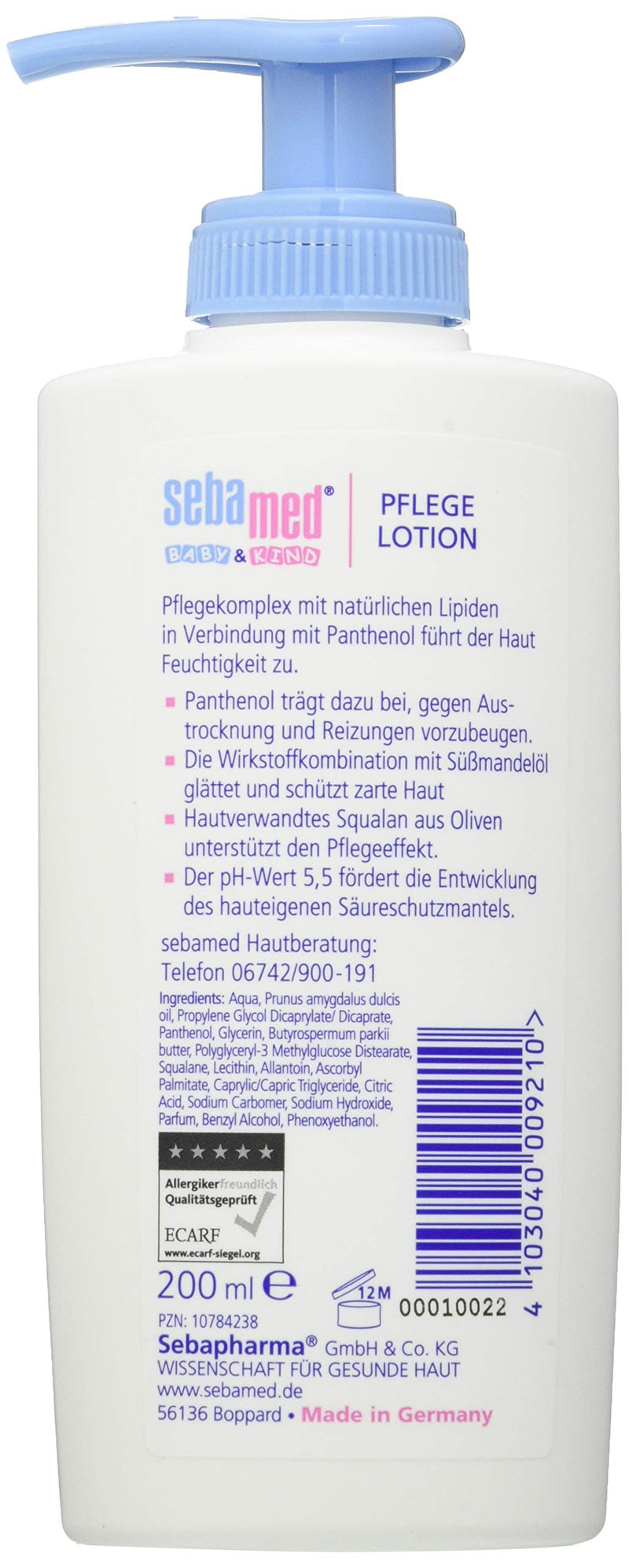 Sebamed baby and child care lotion with panthenol, value pack of 2, 2 x 200 ml, gently cares for children's delicate skin, even for dry skin and irritations - NewNest Australia