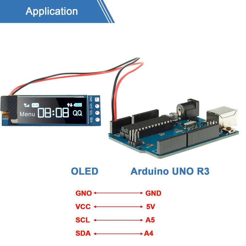 5 Pieces I2C Display Module 0.91 Inch I2C OLED Display Module Blue I2C OLED Screen Driver DC 3.3V~5V(Blue Display Color) - NewNest Australia