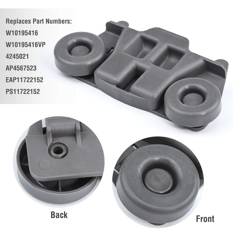 1 YEAR WARRANTY W10195416 W10195416V Dishwasher Wheels Lower Dish Rack Wheel Assembly - Compatible with Kenmore, Kitchenaid, Whirlpool Dishwasher Wheels, Perfect Replace W10195418, W10195416VP 4 PACKS height：2.9in - NewNest Australia