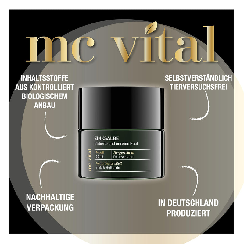 MCVital Zinc Ointment with Tea Tree Oil - 50 ml FOR UNPURE - Healing Clay High Dose Zinc Ointment for Pure Skin Face 50 ml (Pack of 1) - NewNest Australia