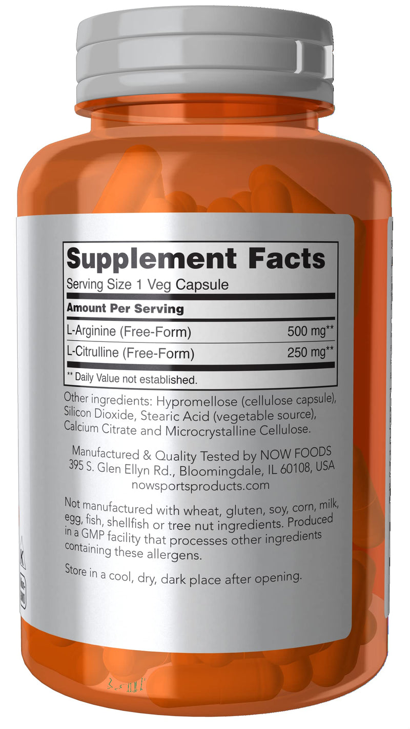 Now Foods Arginine & Citrulline Veg Capsules - NewNest Australia