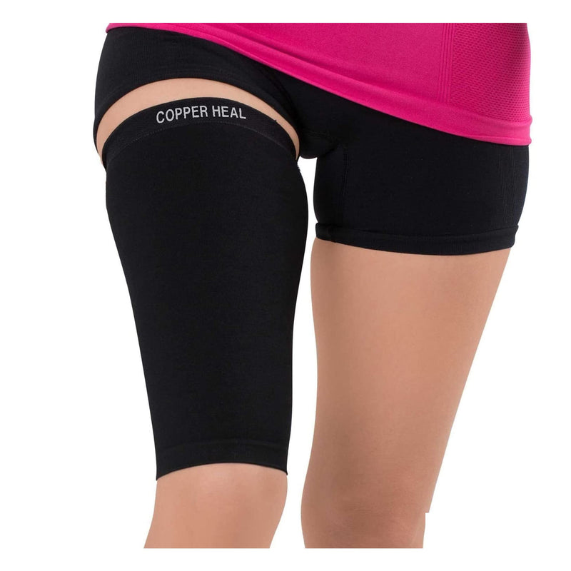 COPPER HEAL Thigh Compression Recovery Sleeve Recover from Sore Pulled Hamstring & Groin Strain Hip Leg Pain Sprains Tendinitis Injury Tights Quadriceps Muscle Tear Quad S - NewNest Australia