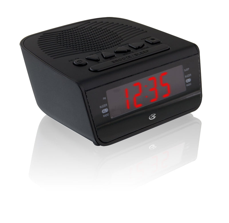 NewNest Australia - GPX C224B Dual Alarm Clock AM/FM Radio with Red LED Display (Black) 