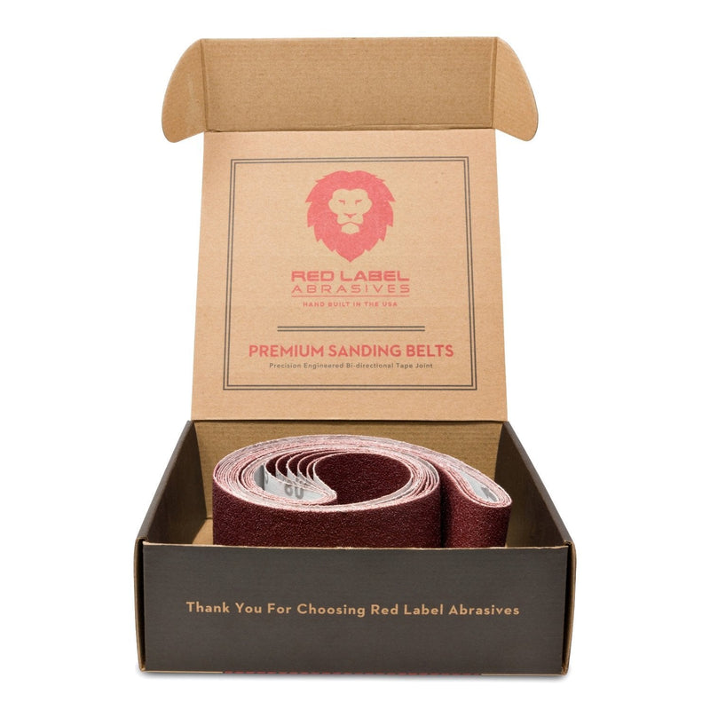 Red Label Abrasives 2 X 42 Inch 80 Grit Flexible Aluminum Oxide Multipurpose Sanding Belts, 6 Pack - NewNest Australia