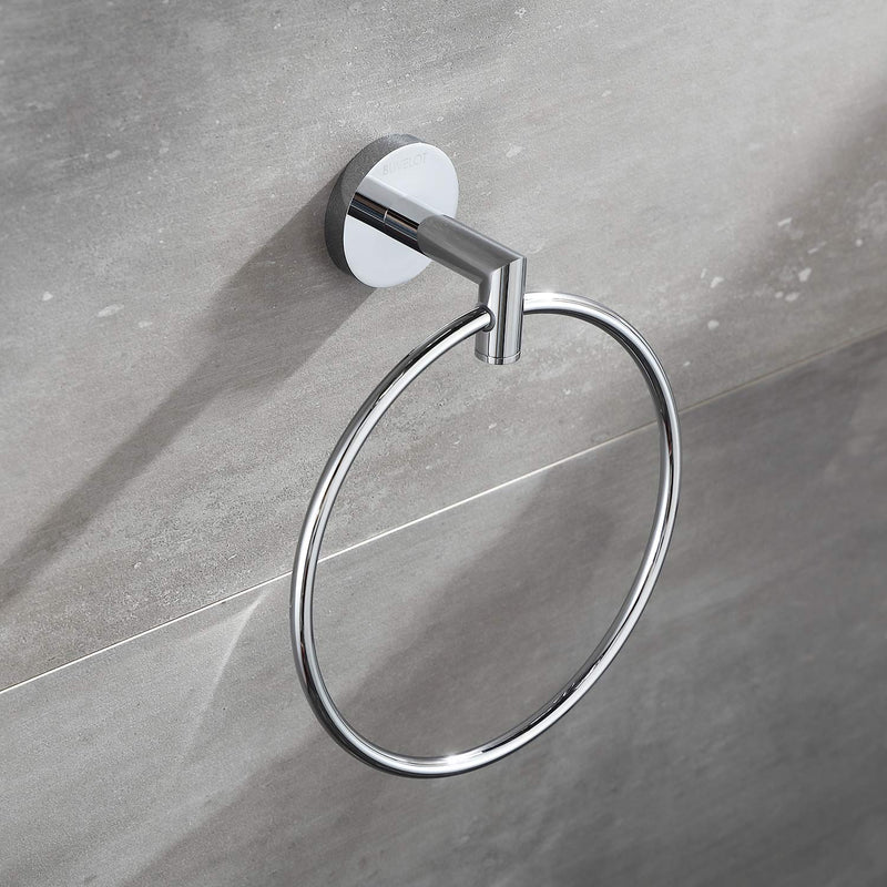 BUVELOT 077060-CR Leo Bathroom Brass Hand Towel Ring Modern Round,Chrome Chrome - NewNest Australia