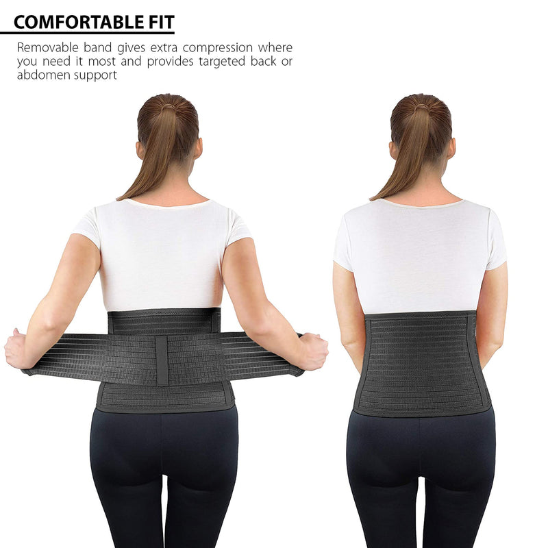 ORTONYX Breathable 9.5" Abdominal Binder/Postpartum Postoperative Wrap/Abdomen Hernia Support Belt for Men and Women - XXL (42"-48") Black 2X-Large (42"-48") - NewNest Australia