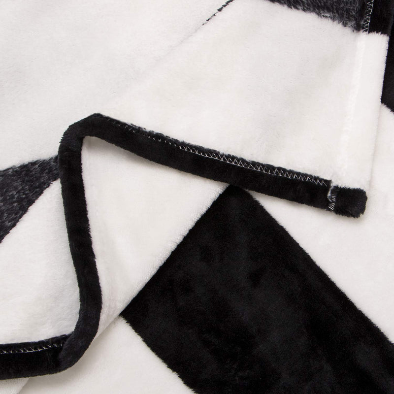 NTBAY Flannel Throw Blanket, Super Soft with Black and White Stripe (51"x68") Throw(51"x68") - NewNest Australia
