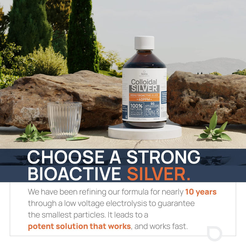 Colloidal silver 40 PPM 1 liter ● Premium silver water Stronger than 25ppm ● For humans, dogs & cats ● Carbon neutral ● 100% natural with 2 ingredients 1001 ml - NewNest Australia