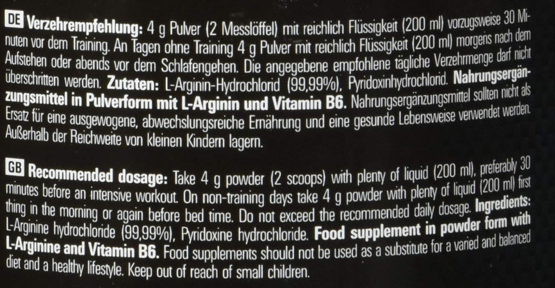 Mysupps- 100% L-Arginine Hcl, High-Dose 4000Mg Arginine Hcl, Plant-Based And Micronized Arginine, Vegan Pre-Workout Booster, For Athletes And Athletes, Made In Germany- 250G Powder - NewNest Australia