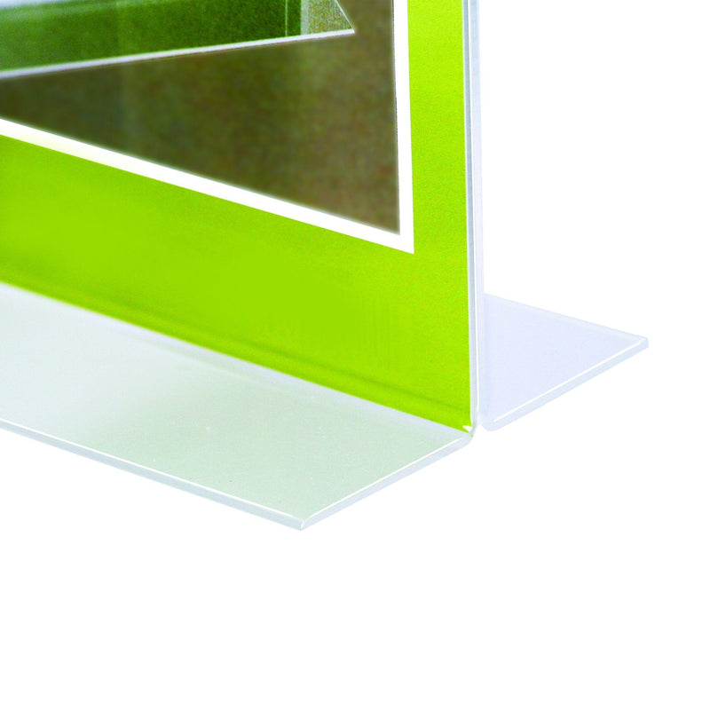 NuDell 4" x 6" Table Top Double Sided T-Base Freestanding Sign Display Frame, Clear 4-inch x 6-inch - NewNest Australia