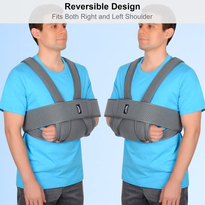 supregear Arm Sling Shoulder Immobilizer, Adjustable Comfortable Shoulder Arm Immobilizer Sling Swathe Breathable Shoulder Support Brace for Injured Arm/Hand/Elbow (Dark Grey) Dark Grey - NewNest Australia