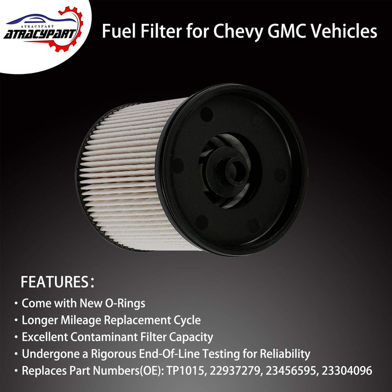 Fuel Filter with Seals | for 2014-2018 Chevy Cruze 2017-2018 Silverado 2500HD 3500HD GMC Sierra 2500HD 3500HD | Replaces# TP1015, 22937279, 23456595, 23304096 - NewNest Australia