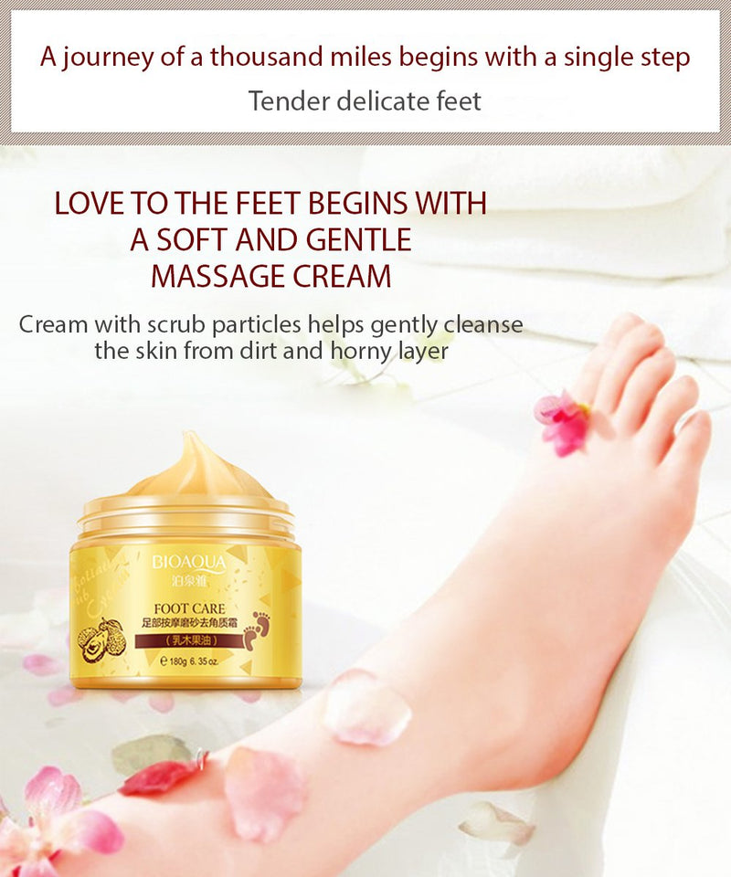 BIOAQUA Foot Care Herbal Massage Scrub-Exfoliating Cream Cleansing Delicate Feet Skin Shea Oil Natural Extracts180g - NewNest Australia