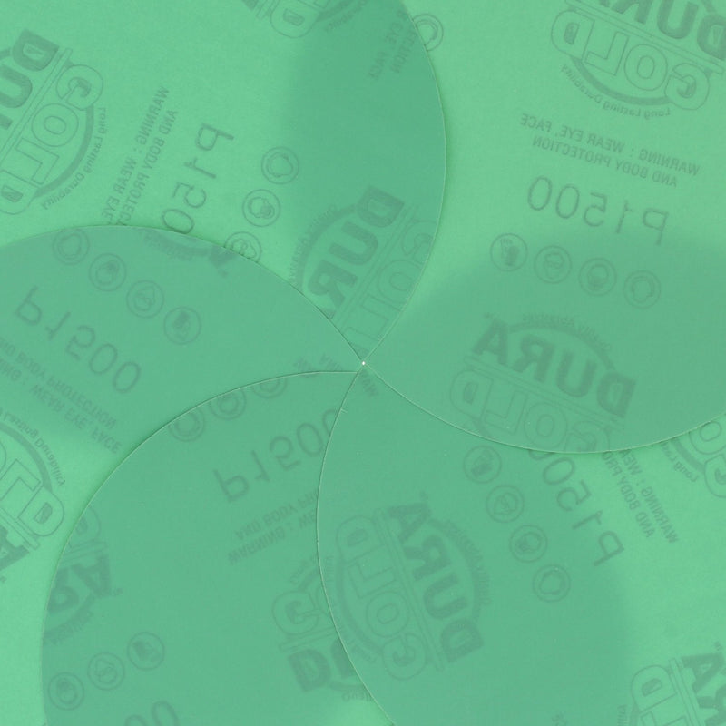 Dura-Gold Premium 6" Green Film PSA Sanding Discs - 1500 Grit (Box of 25) - Self Adhesive Stickyback Sandpaper for DA Sander, Detailing Finishing Cut Abrasive, Sand Automotive Paint Woodworking Wood 1500-Grit - NewNest Australia