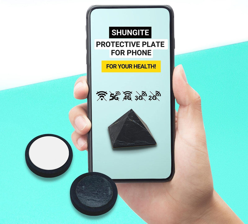 DOJA Barcelona | Shungite plate-radiation protection cell phone | Pack 2 | Round 2cm Ø/4 grams | Shungite Radiation Blocker | Anti 5g radiation cell phone sticker made of shungite stone | Emf protection from shungite stone 2 units rounds - NewNest Australia