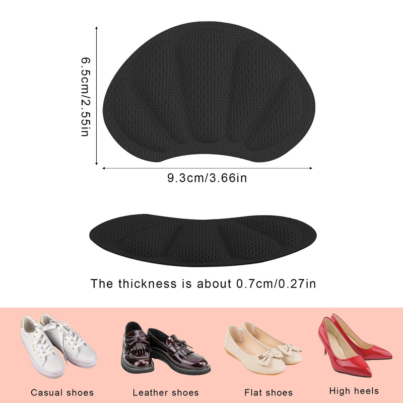 2 Pairs Heel Pads, Comfortable Heel Cushion Inserts Shoes Too Big Inserts Heel Cushion Liners Self Adhesive Shoe Protectors Heel Grips for Women Men Most Shoes (Black) Black One Size - NewNest Australia