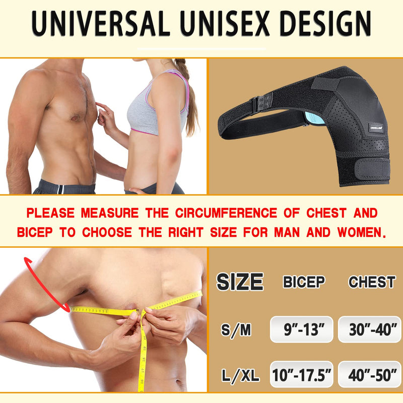 Thx4COPPER Adjustable Shoulder Brace-Compression Support Belt-Joint Protection, Pain Relief for Dislocated AC Joint, Frozen Shoulder, Arthritis, Scapula Tendinitis, Rotator Cuff -Left/Right Shoulder L-XL - NewNest Australia