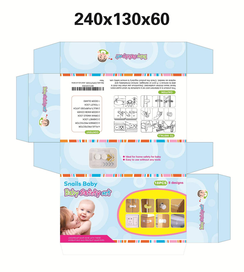 Baby Safety Kit Complete Bundle 18 Pack From Snails Baby: Security Child Proof Cabinets, Drawers, Doors, Outlet plug, Appliances, Toilet seat NO drilling, Invisible High Resistant Locks and Latches - NewNest Australia