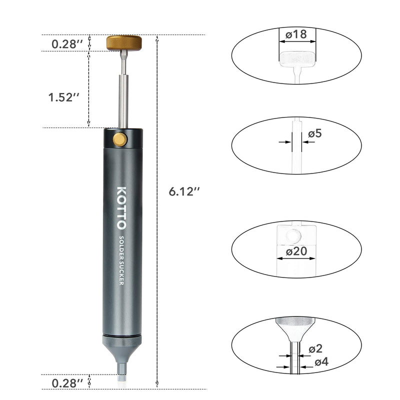 Kotto Solder Sucker, Vacuum Desoldering Pump, Removal Hand Tool for Soldering Weldin - NewNest Australia