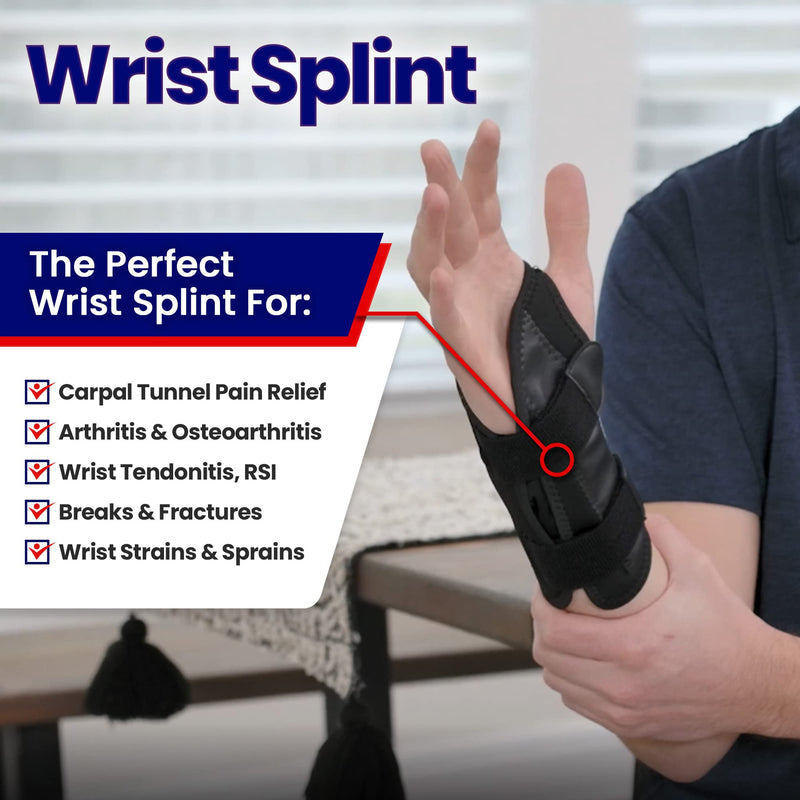 Carpal Tunnel Wrist Brace Night Support - Wrist Splint Arm Stabilizer & Hand Brace for Carpal Tunnel Syndrome Pain Relief with Compression Sleeve for Forearm or Wrist Tendonitis Pain Treatment (Right) - NewNest Australia