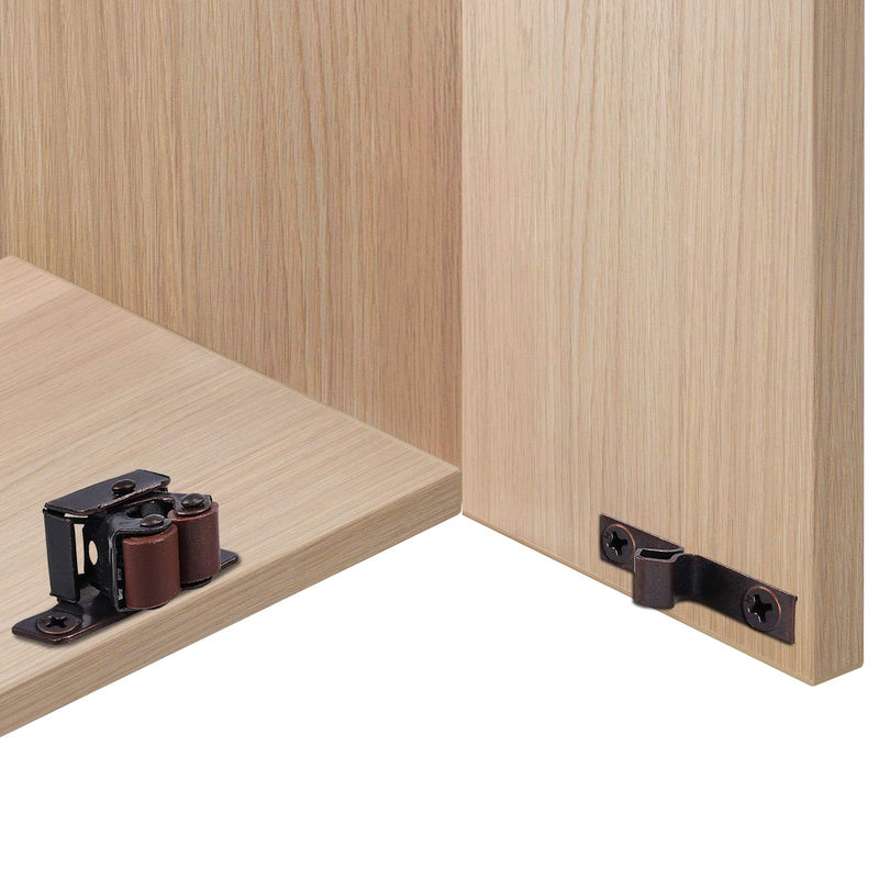 Hardware Roller Catch Justech 12 PCS Double Roller Catch Brown Antique Copper Catch Door Latch with Installation Screws for Cabinet Drawer Closet - NewNest Australia