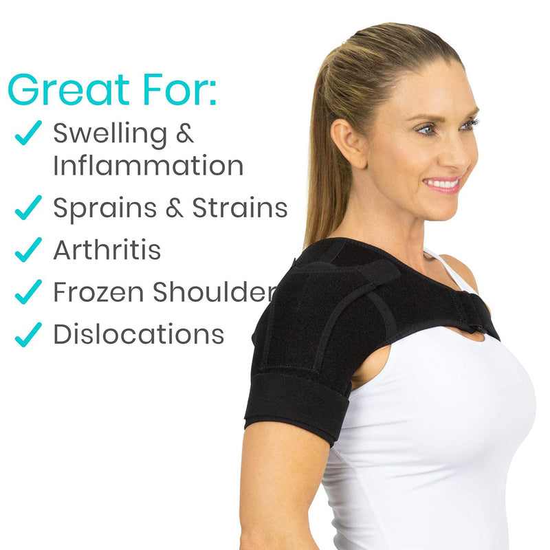 Vive Shoulder Stability Brace - Injury Recovery Compression Support Sleeve - for Rotator Cuff Injuries, Arthritis, Sprain, Dislocation, PT - Targeted Inflammation Pain Relief Black - NewNest Australia