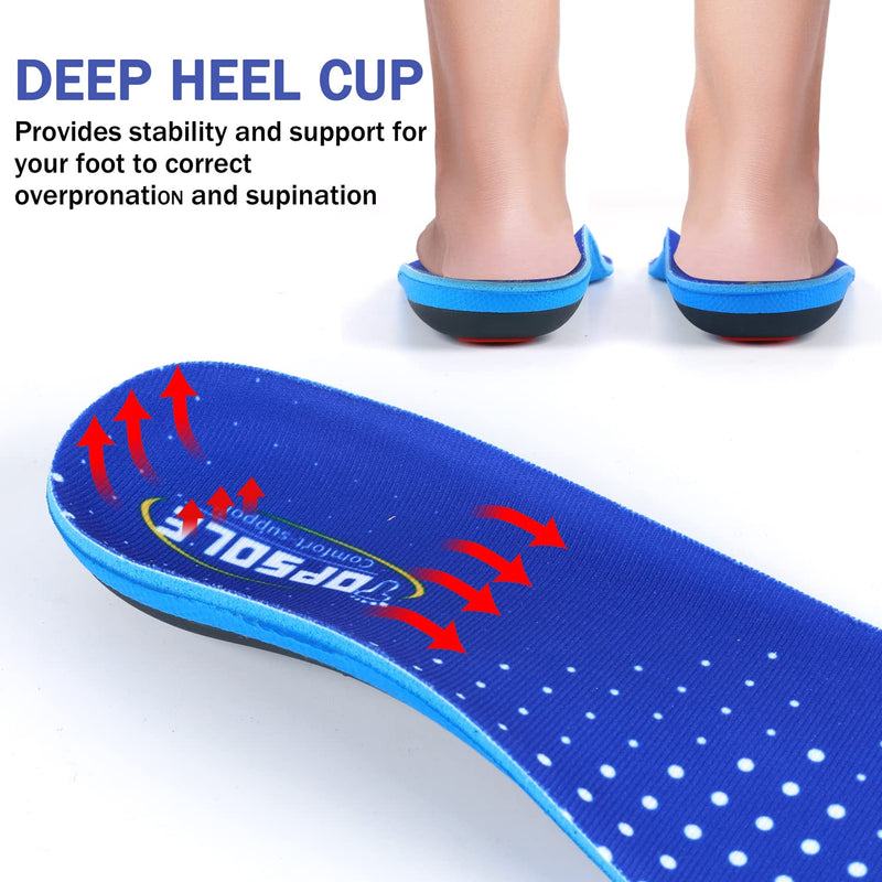 TOPSOLE Orthotic Insoles for Plantar Fasciitis, Flat Feet Metatarsalgia Insoles,Heel Spur Shoe Inserts, Work Boot Shoe Insoles Shock Absorbing Comfort Sports Running Arch Support Insoles for Men Women UK-12-30.5cm Bule - NewNest Australia