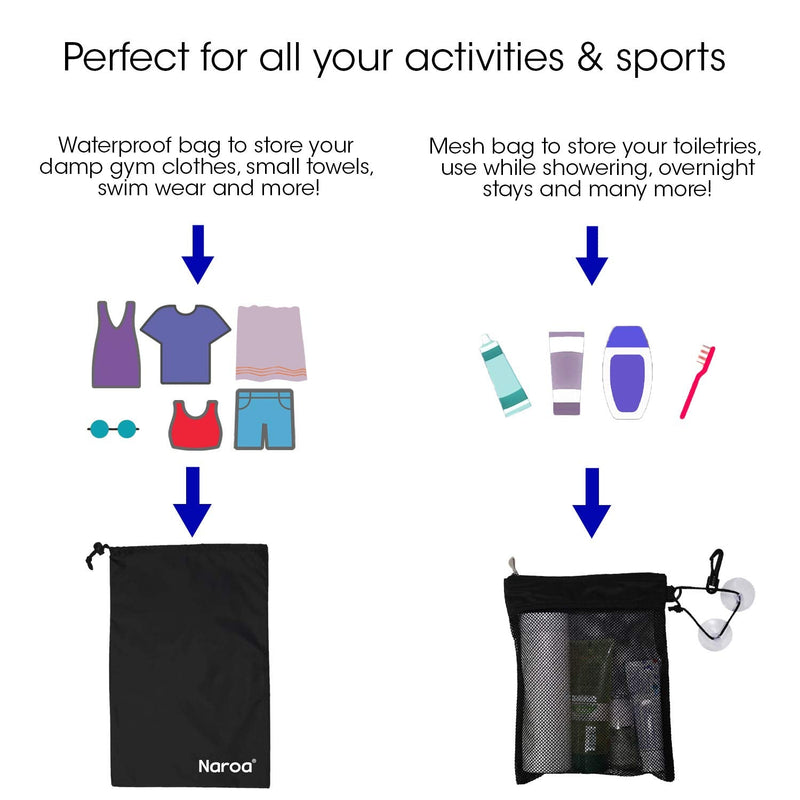 Waterproof Multifunctional Toiletry Shower Bag for Gym, Travel, Business and Foldable Portable Hanging Bathroom Mesh Caddy with Wet & Dry Storage Suction Hook Tote for Men Women - NewNest Australia