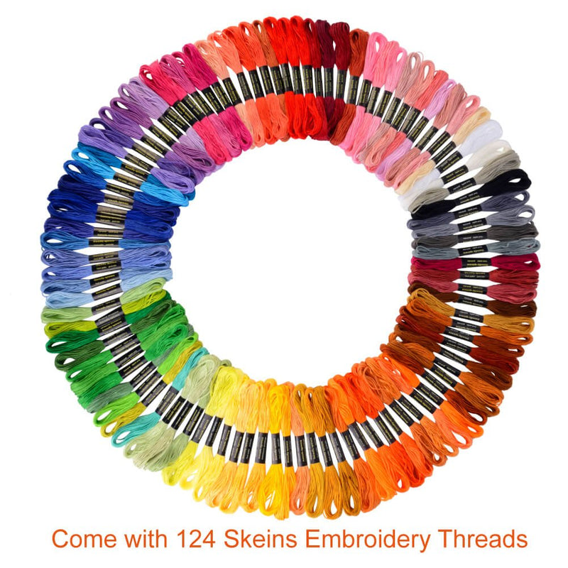 Paxcoo 124 Skeins Embroidery Floss Cross Stitch Thread with Needles - NewNest Australia