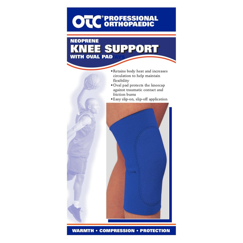 OTC Knee Support Oval Pad Slip-On Sleeve Neoprene, Blue, Medium - NewNest Australia