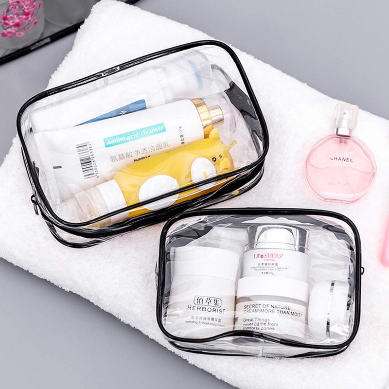 Clear Makeup Bags Set 4 PVC Zippered Toiletry Carry Pouch, Travel Toiletries Bag, Portable Cosmetic Makeup Organizer Case for Vacation, Bathroom and Organizing - NewNest Australia