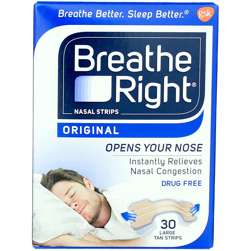 Breathe Right Nasal Strips, Original, 30 Large, Tan Strips - NewNest Australia