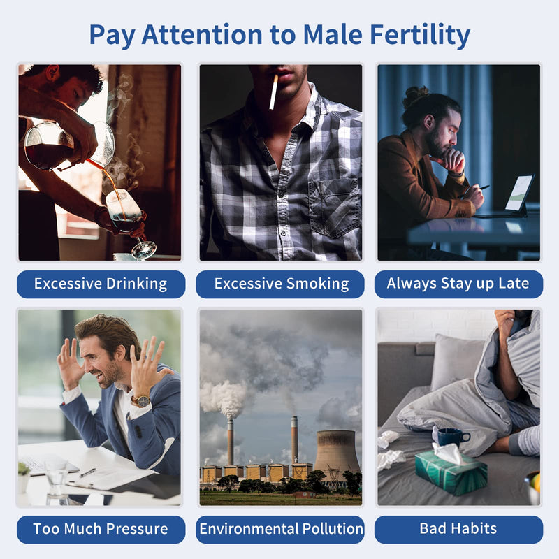 Male Fertility Home Test Kit - Shows Sperm Normal or Low Count - 2 Tests Included. Easy to Read Results-Convenient, Accurate, Private - NewNest Australia