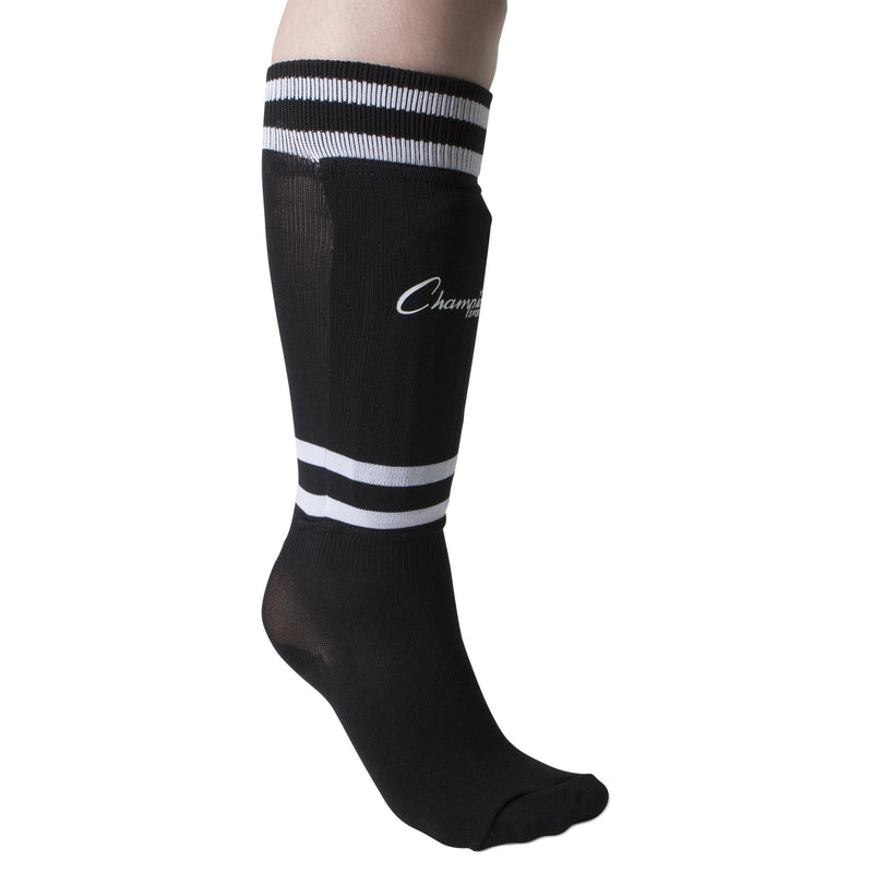 Champion Sports Youth Sock Style Soccer Shin Guards Black Small (Ages 4-6) - NewNest Australia