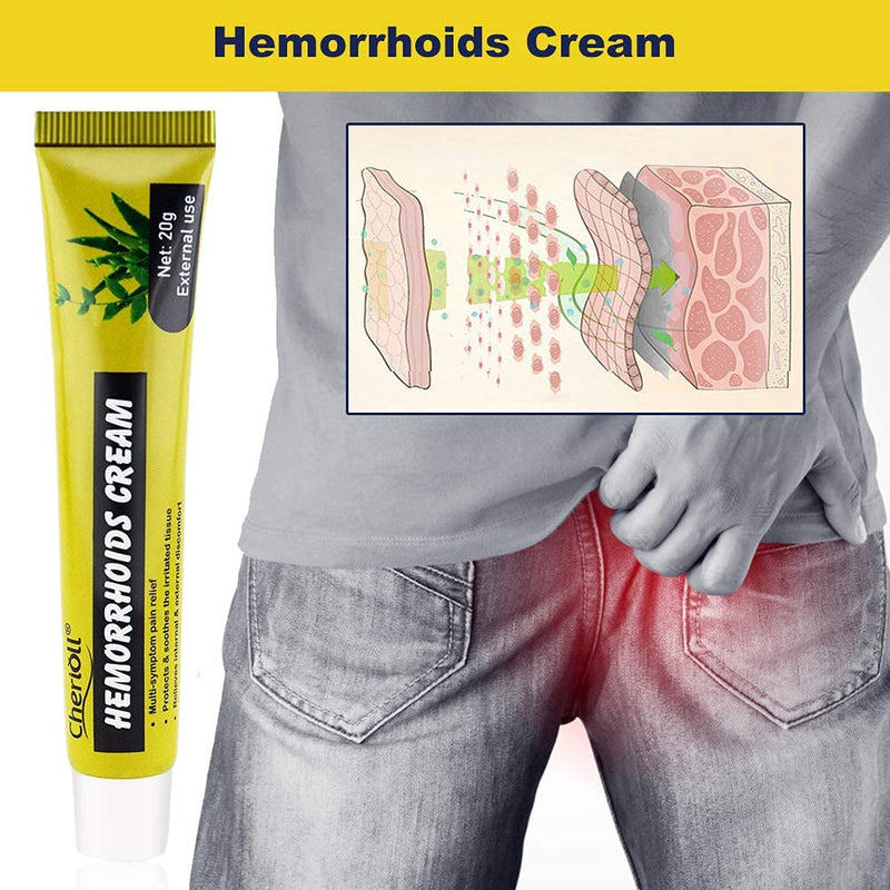 Hemorrhoid Cream, Hemorrhoids Ointment, Cream Maximum Strength Relief, Natural for Healing, for Hemorrhoids Fissures Bleeding, Natural Fast Pain Relief Cream 20g 20 g (Pack of 2) - NewNest Australia