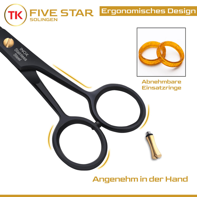 Five Star Solingen Midnight Premium 6.5'' extra sharp hairdressing scissors hair cutting scissors for women men hairdressers and children for fine and strong hair micro-serrated rustproof - NewNest Australia