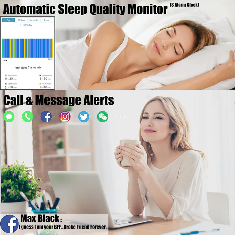 ENGERWALL Fitness Tracker with Step Counter /Calories /Stopwatch, Activity Tracker with Heart Rate Monitor, IP68, Health Tracker with Sleep Tracker, Smartwatch, Pedometer Watch for Women Men Kids Black - NewNest Australia