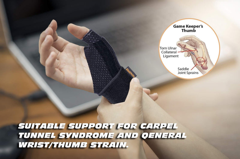 Thx4COPPER Reversible thumb splint and wrist bandages, suitable for relieving the thumb, thumb joint stabilized for arthritis, tendonitis- S/MS/M (pack of 1) black 1 - NewNest Australia